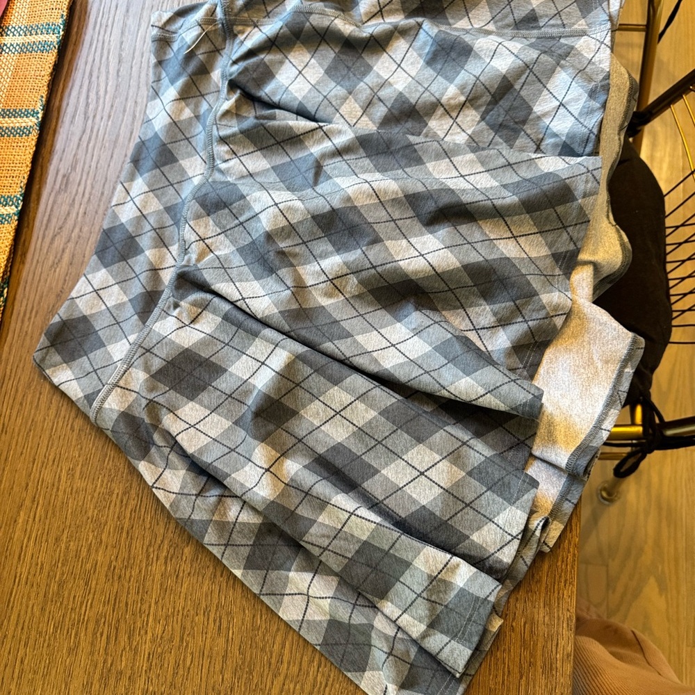 Beyond Yoga Gray Argyle Tennis Skort